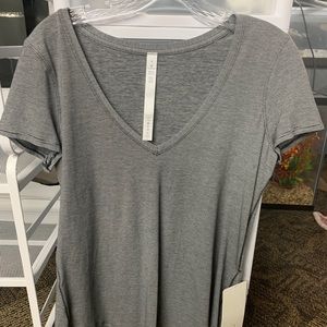 LUlu lemon love tee black and white striped